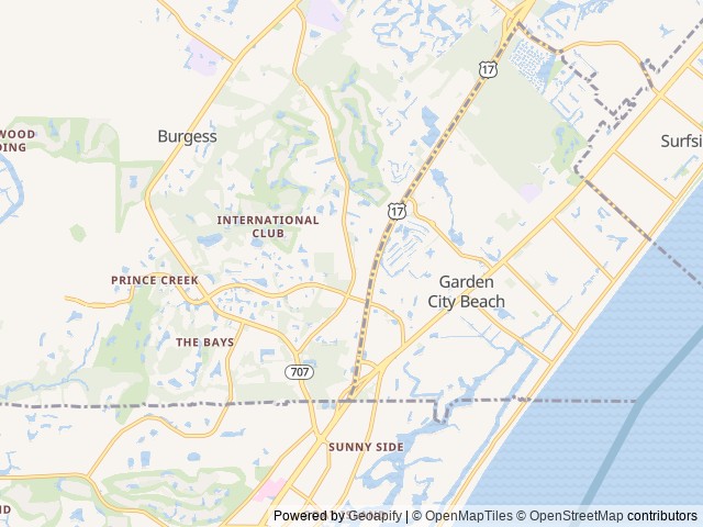 Map for Family Bunkhouse Coachmen Apex Ultra-Lite 300BHS near Murrells Inlet, NC