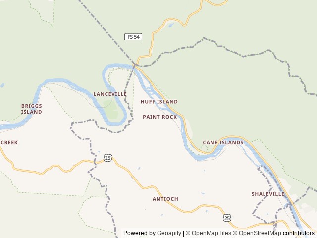 Map of Paint Rock Farm (glamping cabins) location at Hot Springs, NC, United States