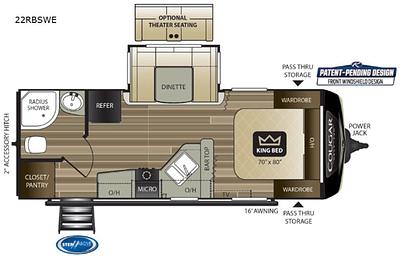 2019 Keystone RV Cougar Half-Ton Series 22RBSWE