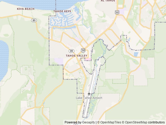 Map of Tahoe Valley Campground location at South Lake Tahoe, CA, United States