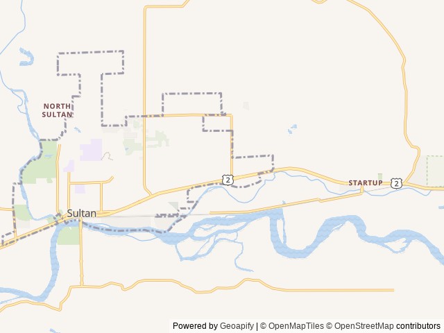 Map of Cascades RV Resort location at Sultan, WA, United States
