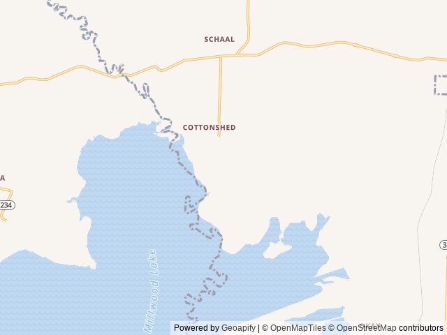 Map of Cottonshed Park (AR) location at Mineral Springs, AR, United States