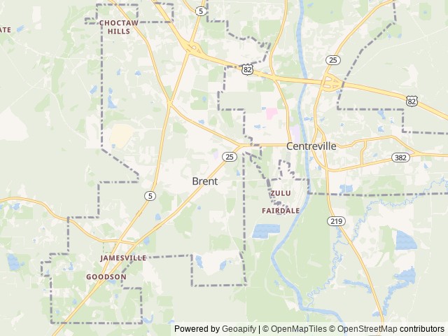 Map for Cozy Family Adventure: 2021 KZ Sportsmen Bunkhouse near Brent, AL