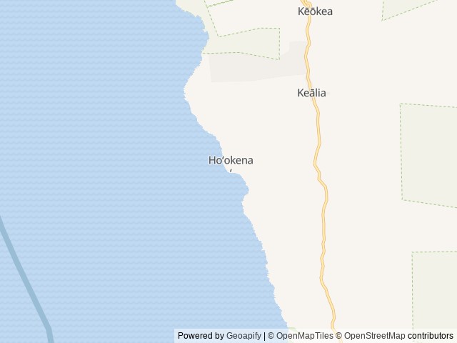 Map of Ho‘okena Beach Park location at Captain Cook, HI, United States