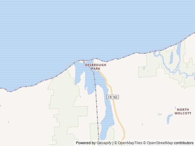Map of Port Bay Campground location at Wolcott, NY, United States