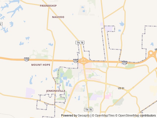 Map of Love's RV Hookup-Dyersburg TN 641 location at Dyersburg, TN, United States