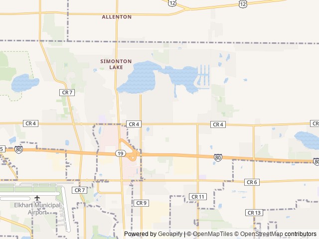 Map of Elkhart Campground location at Elkhart, IN, United States
