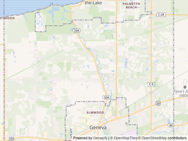 Map of Willow Lake Campground location at Geneva, OH, United States