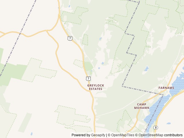 Map of Mt. Greylock Campsite Park location at Lanesborough, MA, United States
