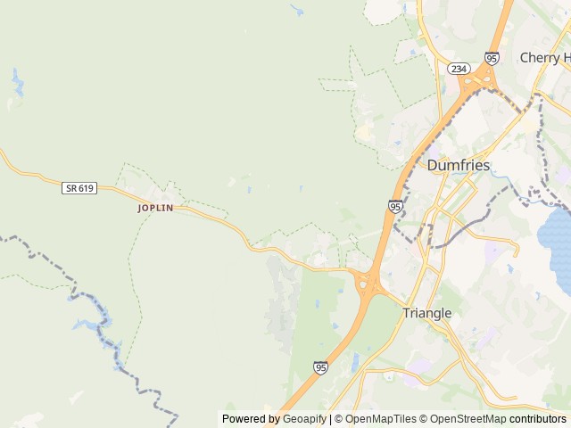 Map of Cabin Camp 3 location at Triangle, VA, United States