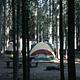 tents at sunset
