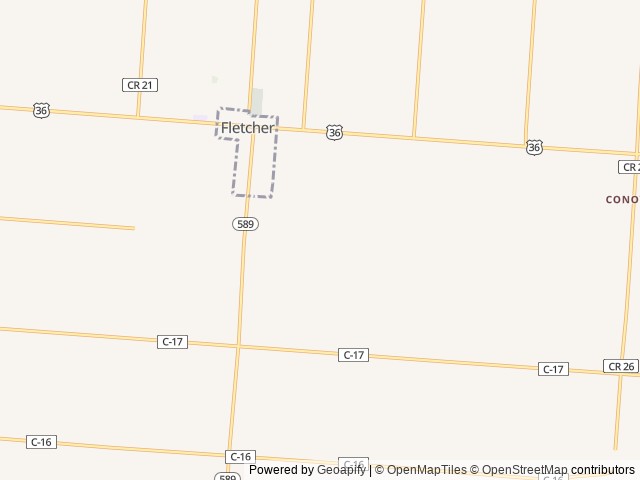 Map of Poor Farmers RV's, Service & Campground location at Fletcher, OH, United States