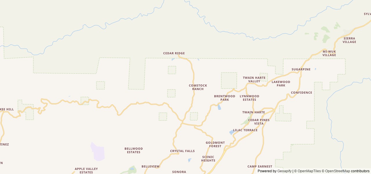 Map for 2023 Sunset Park RV Sun Lite 16BH near Sonora, CA