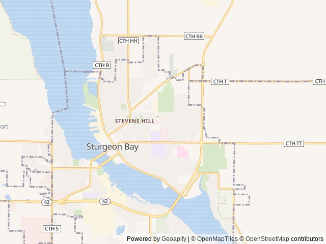 Map for Canine Friendly Travel Trailer near Sturgeon Bay, WI