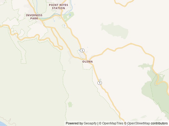 Map of Olema Campground location at Olema, CA, United States