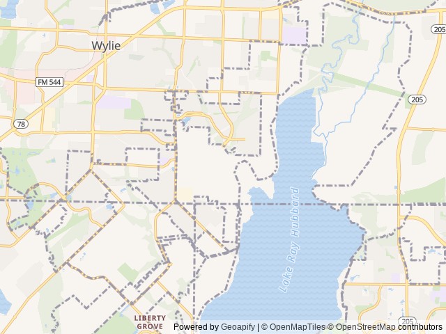 Map of Dallas Rockwall RV Park location at Wylie, TX, United States