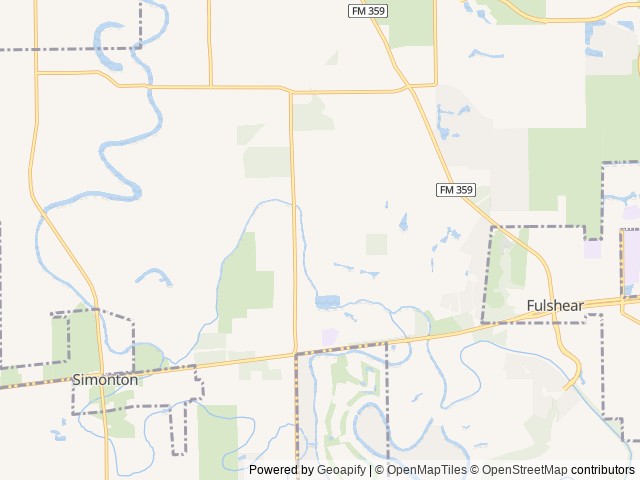 Map of Fulshear RV Park location at Wharton, TX, United States