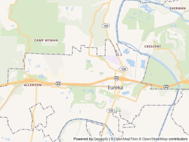 Map for 2021 Forest River RV Cherokee Grey Wolf 26DBH near Eureka, MO