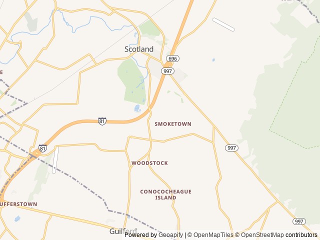 Map for 2023 Coachmen RV Catalina Legacy 293QBCK near Chambersburg, VA