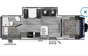 32 ft Travel Trailer King size bed! Sleeps 8-10