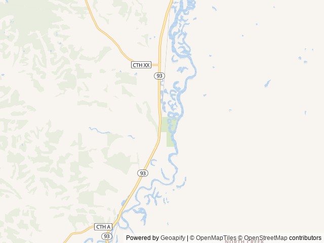 Map of Pietrek Park location at Arcadia, WI, United States