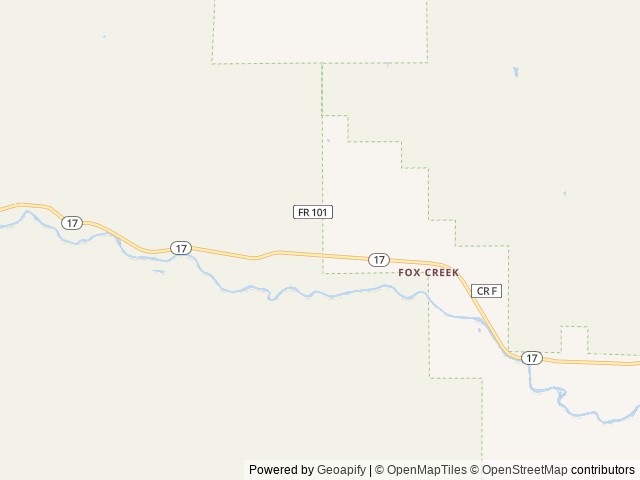 Map of Conejos River Campground location at Antonito, CO, United States