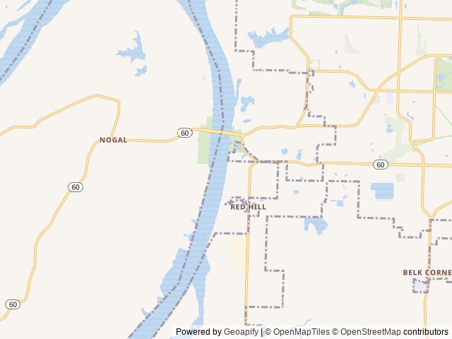 Map of Toad Suck location at Bigelow, AR, United States