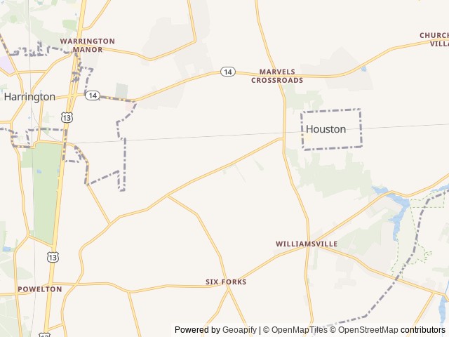 Map of G & R Campground location at Houston, DE, United States