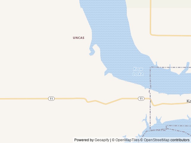 Map of Coon Creek (OK) location at Ponca City, OK, United States