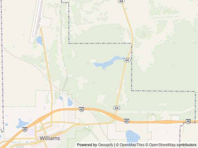Map of Kaibab Lake Sites and Group Areas location at Williams, AZ, United States