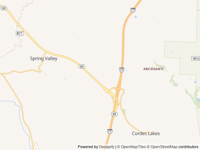Map of Quail Ridge RV Park location at Mayer, AZ, United States