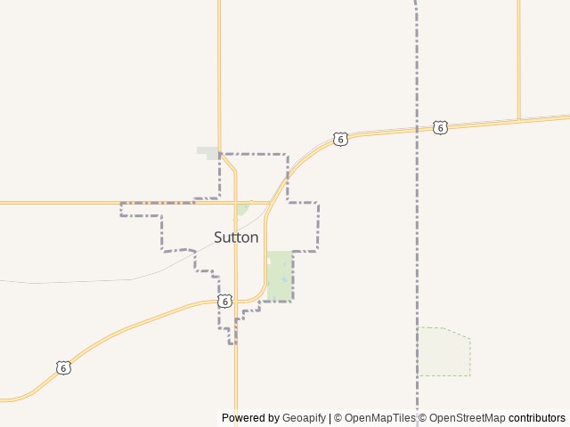 Map of Sutton RV Park location at Sutton, NE, United States