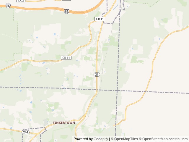 Map for Finger Lakes RV Rentals Original Dutchmen near Alfred Station, NY