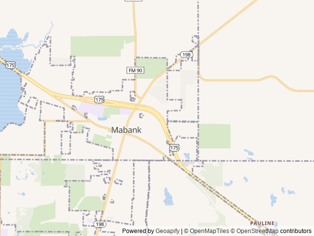 Map of Chuck's RV Resort location at Mabank, TX, United States