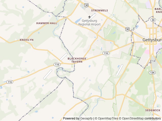 Map for **Campy the SUPER COOL pet friendly 5th Wheel** near Gettysburg, VA