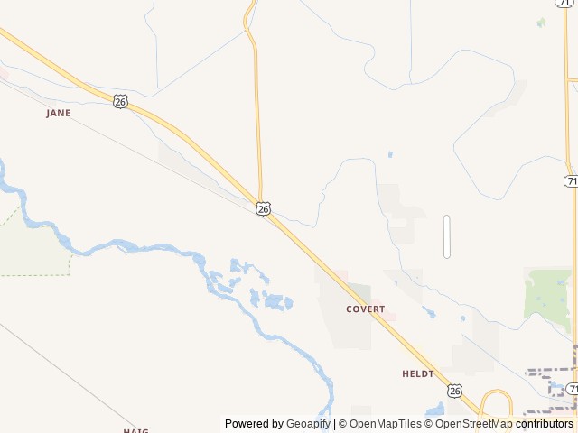 Map of Captain Critters Country Campground location at Scottsbluff, NE, United States