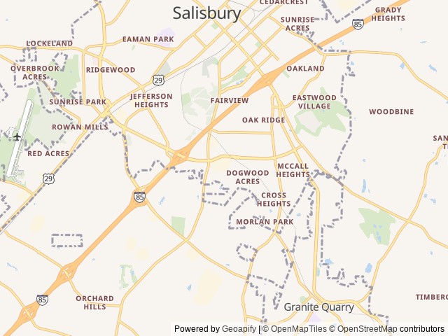 Map for 2023 Super C Diesel Luxury Motor Coach near Salisbury, NC