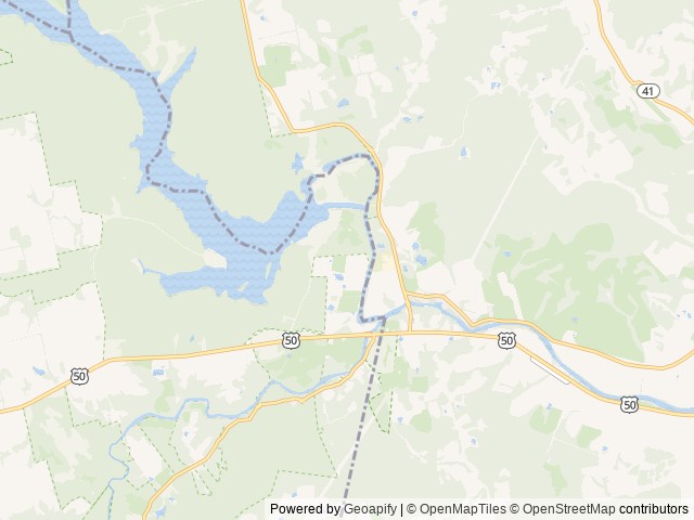 Map of Paint Creek Dam Site location at Bainbridge, OH, United States