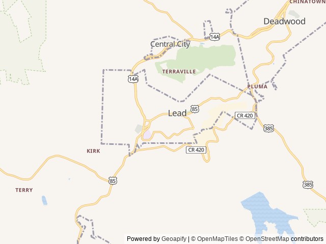Map for GusBus near Lead, SD