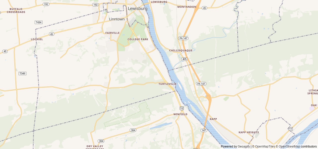 Map for Brand New Roadtrek 2025 with great upgrades near Lewisburg, PA