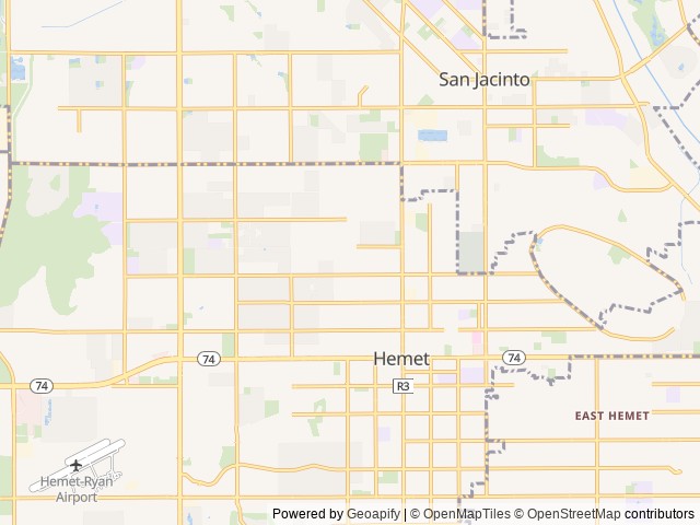Map of Gilbert Hemet Valley RV location at Hemet, CA, United States