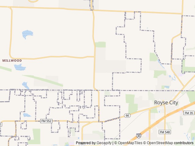 Map of Dallas Fate RV Park location at Royse City, TX, United States