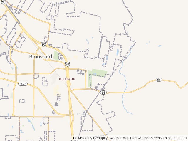 Map of Parkside RV Park location at Broussard, LA, United States