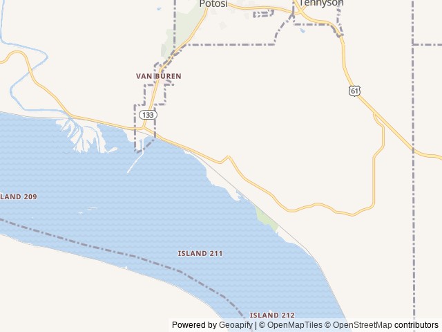 Map of Grant River location at Potosi, WI, United States