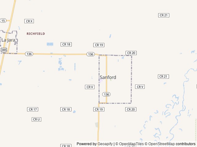 Map for 2021 GRAND DESIGN REFLECTION 278BH near Sanford, CO