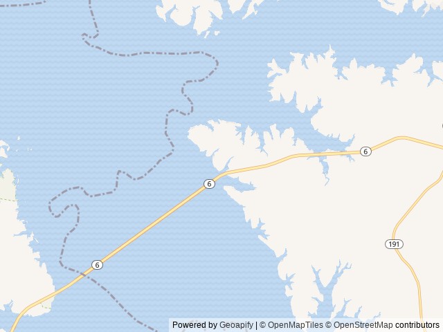 Map of Sabine River Authority location at Many, LA, United States