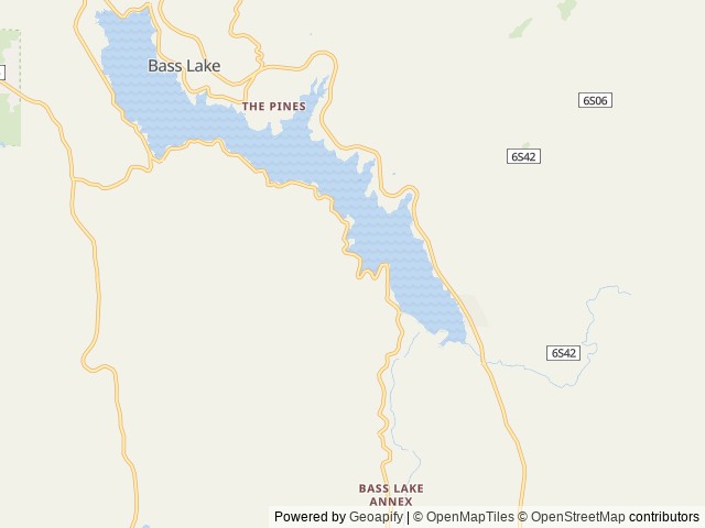 Map of Spring Cove location at Bass Lake, CA, United States
