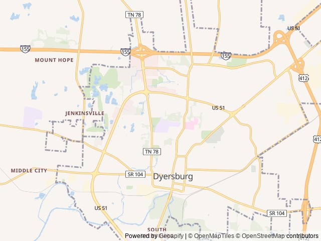 Map for R&Lcamper4rent near Dyersburg, TN