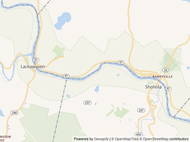 Map of K-Camp (Kittatinny) location at Barryville, NY, United States