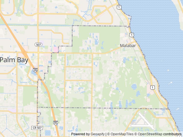 Map for 2022 Holiday Rambler Admiral 34J near Malabar, FL